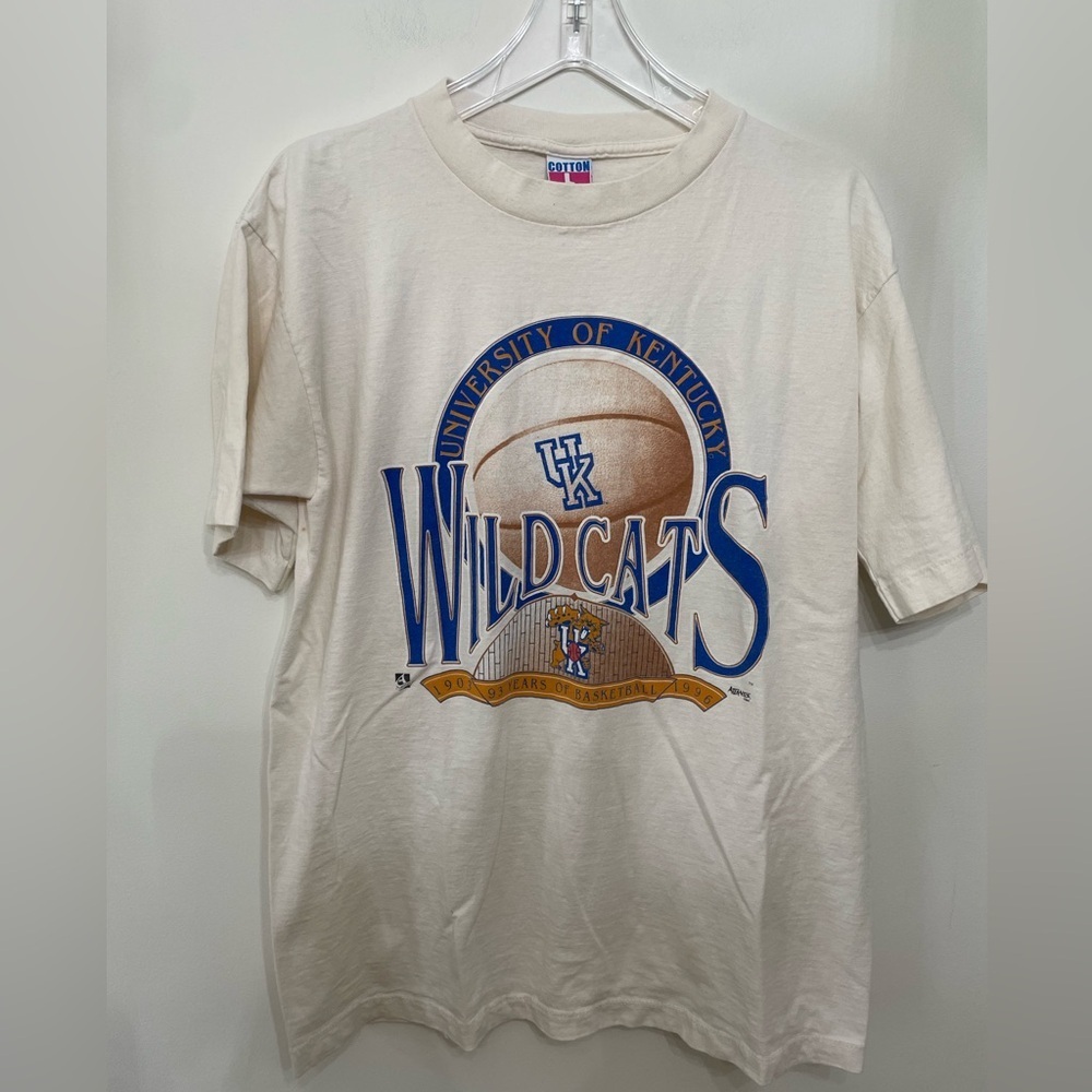 Vtg 1995 University of Kentucky UK Wildcats Basketball Single Stitch T-Shirt L
